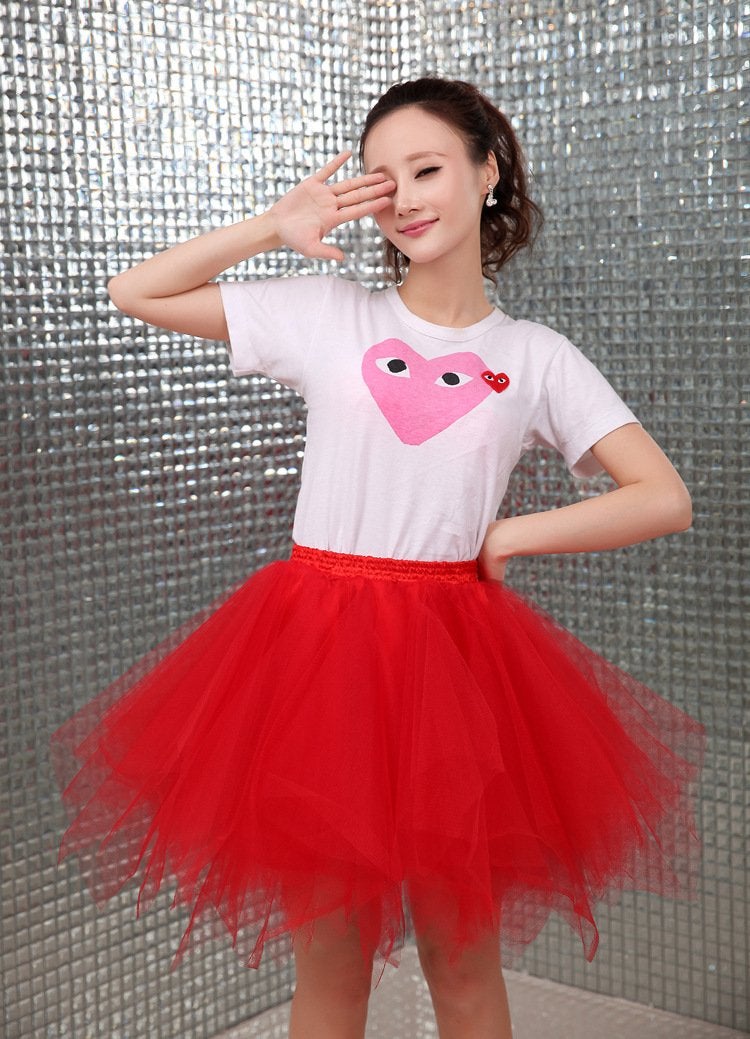 ChicWind Womens Red Puffy Tutu Layered Tulle Petticoat Skirt - Image 4